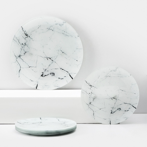 набор 7пр мрамор цвет белый 30см-1шт 21,5см6шт