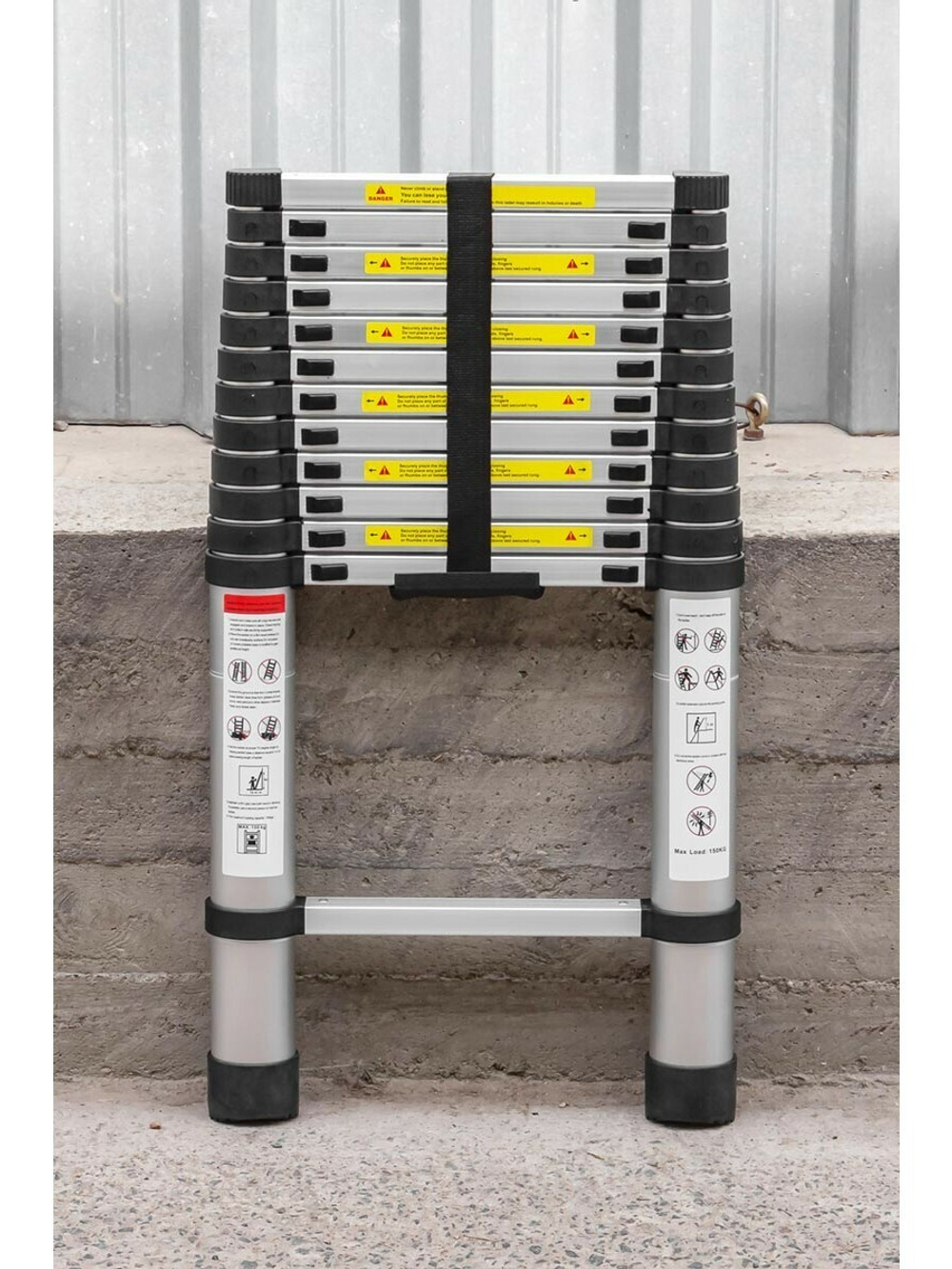 Лестница телескопическая алюм. бытовая 3.8м (13 ступ.) Forsage F-UP380