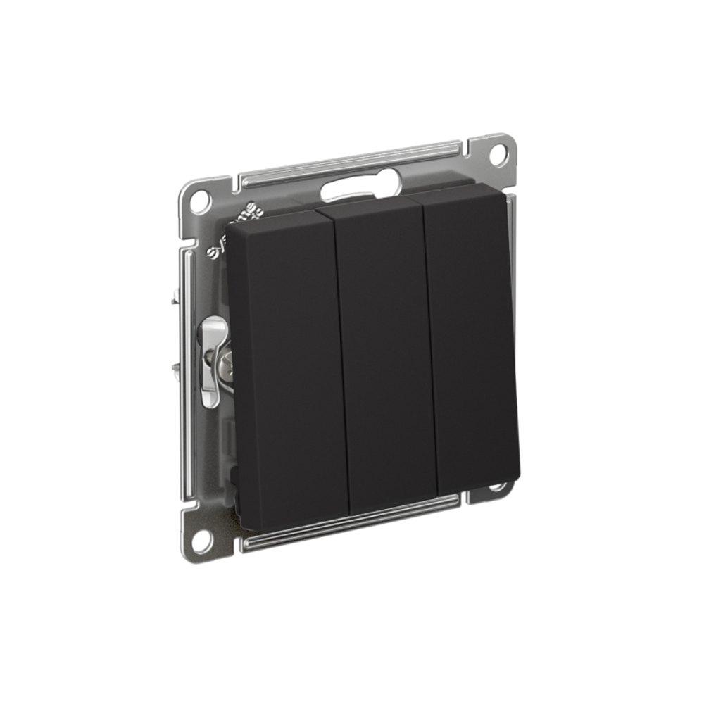 Выключатель 3-кл. СП AtlasDesign 10А IP20 (сх. 1+1+1) 10AX механизм карбон SE ATN001031