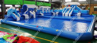 Надувной наземный аквапарк «Мишка на полюсе» 23*13*5 м