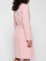 Женский халат из хлопкового трикотажа в рубчик