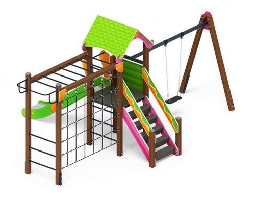 Детский игровой комплекс Лукоморье ДИК 2.25.03-01.С H=1200, металлический скат