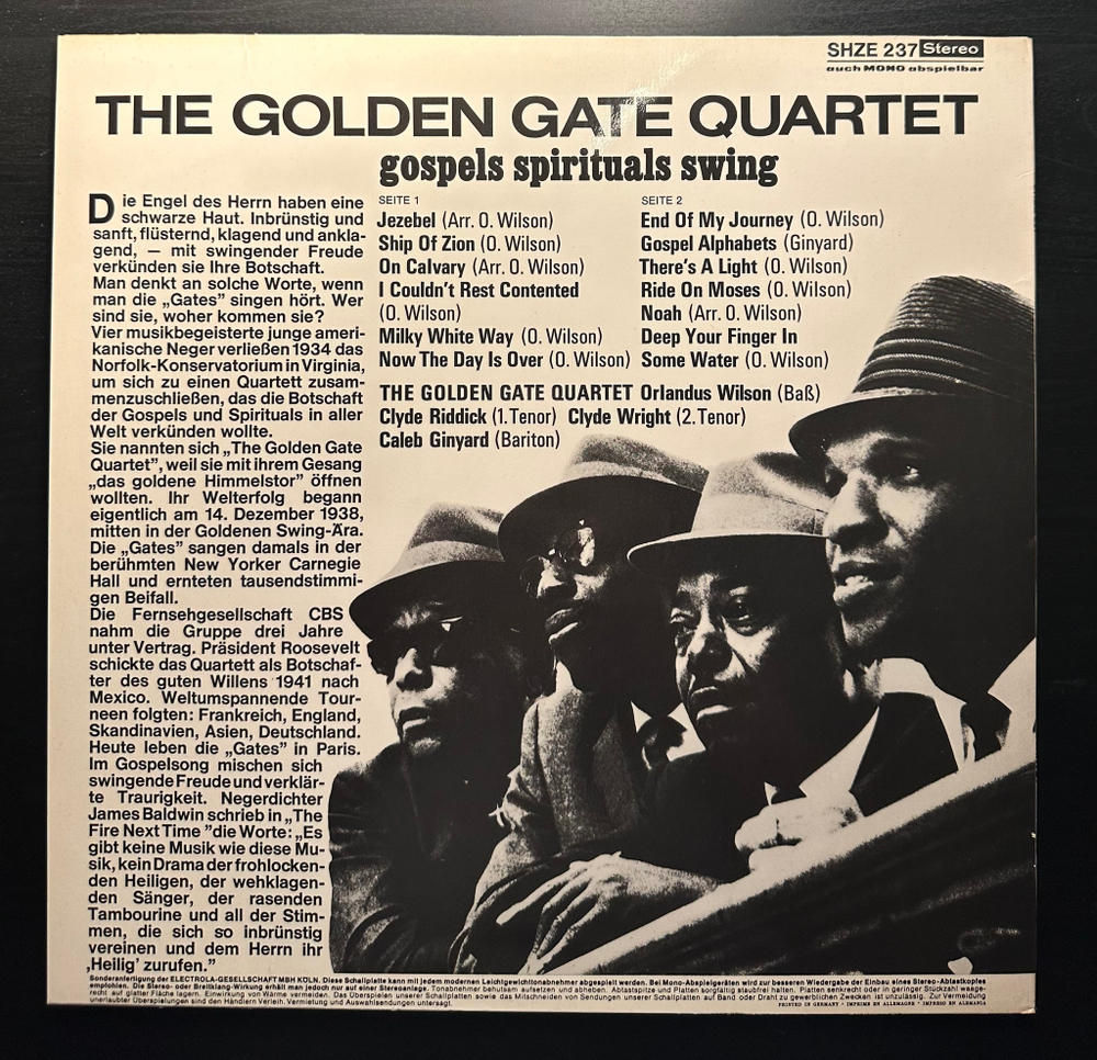 The Golden Gate Quartet - Gospel Spirituals Swing (Германия 1968г.)