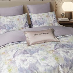 Комплект постельного белья Сатин Премиум «Романтичная акварель»