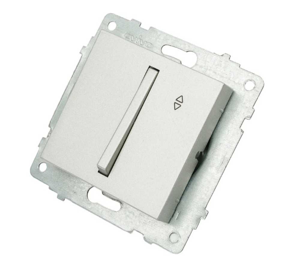 Выключатель 1-кл прох OVIVO 10А серебряный узкая клавиша 610-000210-209