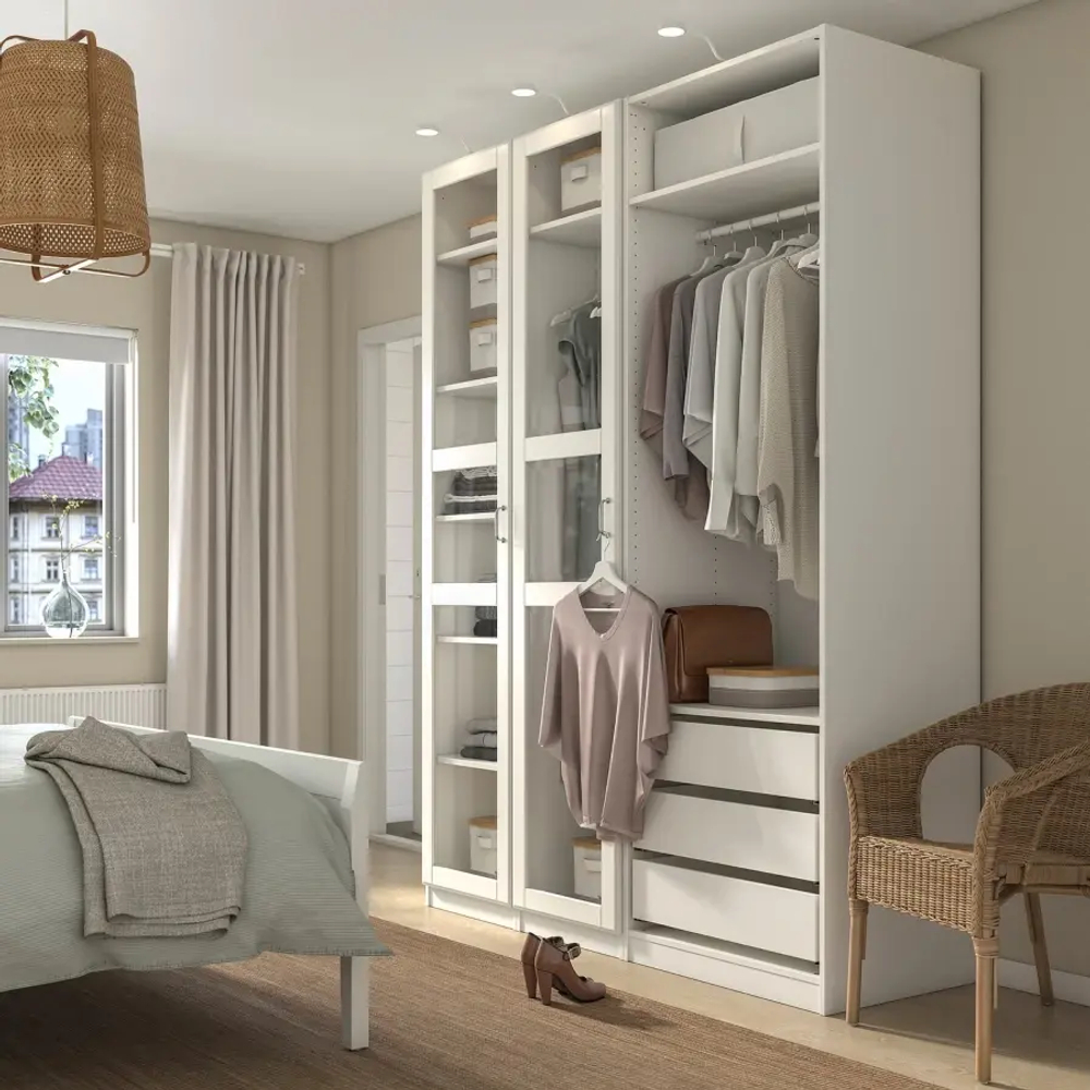 Гардероб - IKEA PAX/TYSSEDAL/ПАКС/ТИССЕДАЛЬ ИКЕА, 175x60x236 см, белый