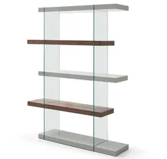 Стеллаж Mysen, 180х140 см, орех, стекло