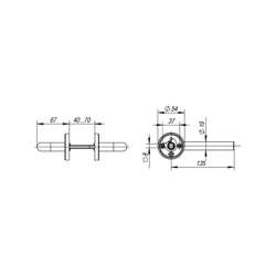 Ручка раздельная R.DSS201-0203/19 (DSS-0203/19) INOX 201