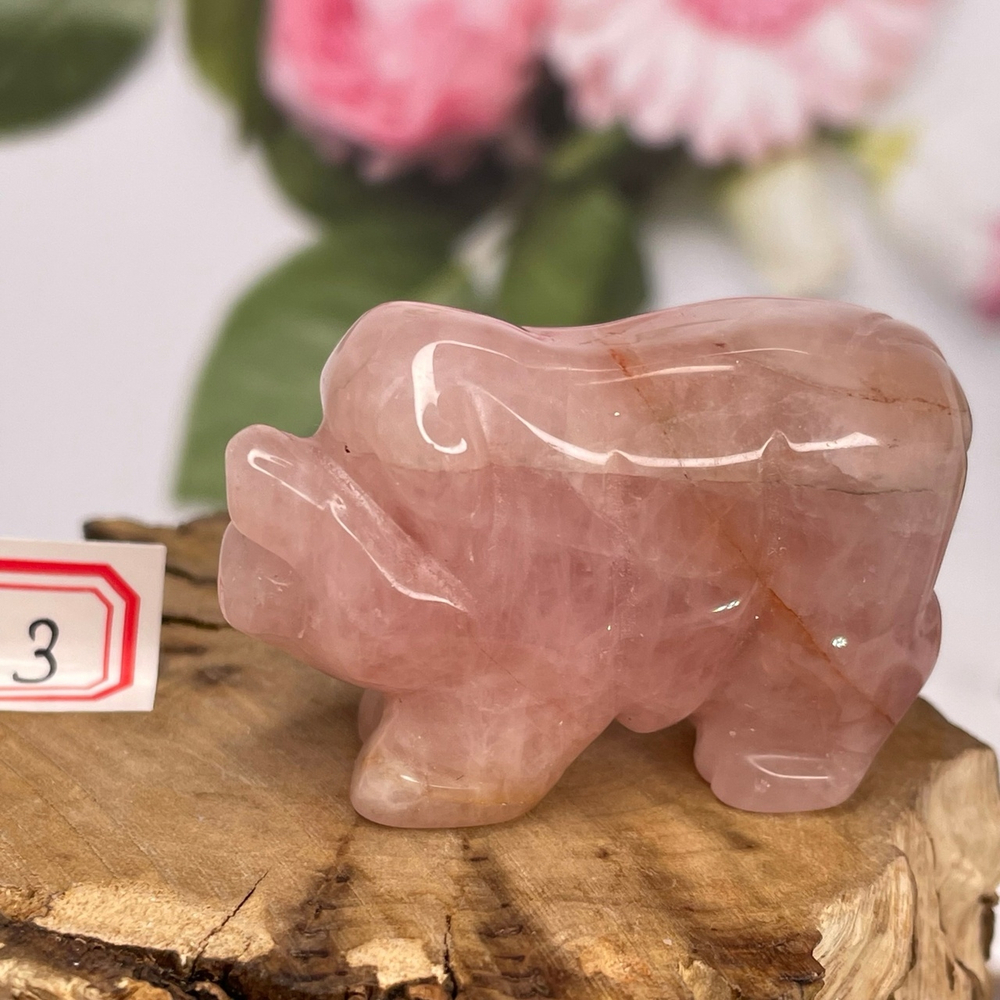 35573 Розовый кварц Свинка фигурка 46мм-52