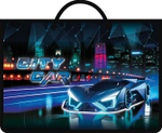 Папка детская А4 пластиковая, ручки-тесьма 335/235/55 "City car 2025" (Пчелка)