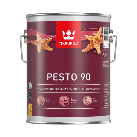 Эмаль высокоглянцевая Euro Pesto 90 (Песто 90) TIKKURILA 2,7 л белая (база А)