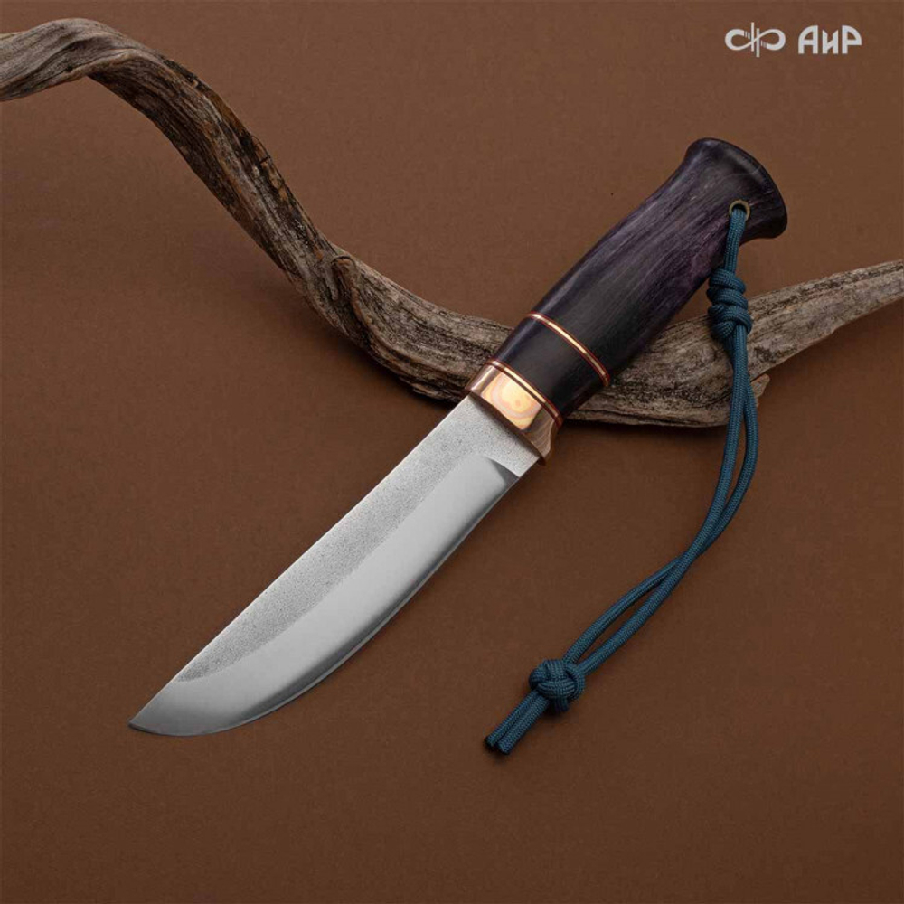 Нож АиР Саамский большой (стаб. к. береза, D2, мокуме, ножны авторские)