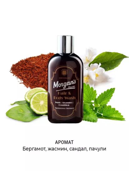Бессульфатный шампунь для волос и тела Morgan's 250 мл