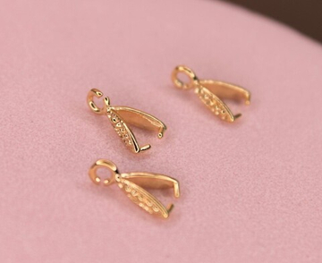 Коннектор-держатель для подвески 10х6 мм фактурный зол