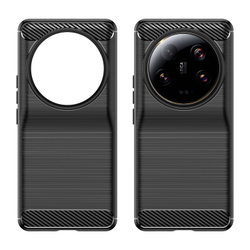 Мягкий чехол в стиле карбон на смартфон Xiaomi 13 Ultra, серия Carbon от Caseport