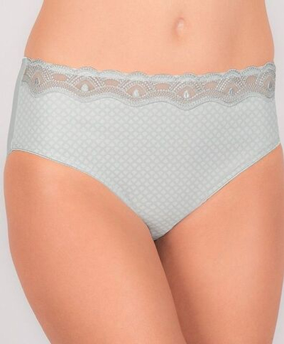 Трусы-слипы с высокой посадкой и кружевом (Размер: 52) (Цвет: светло-серый)