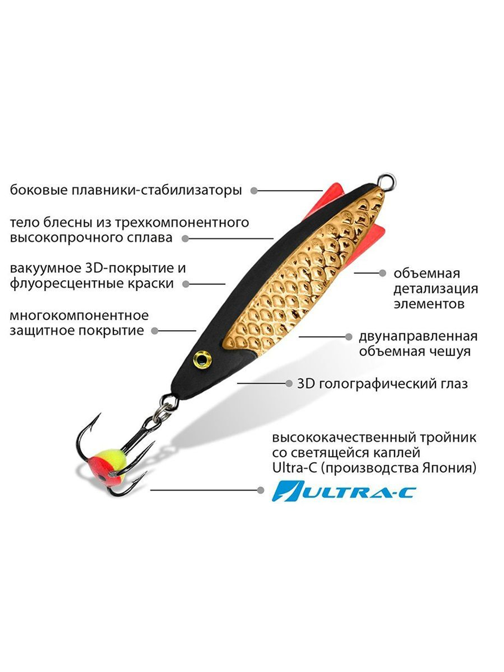 Блесна зимняя ТОБИК 6,0g, цвет 03, 2 шт