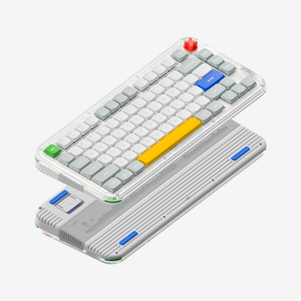 Беспроводная механическая клавиатура Nuphy Kick75, гибридный профиль, прошивка IO, Red nano switch (KICK75LP-TG-RN)
