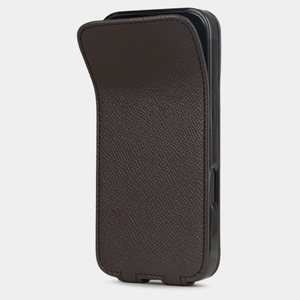 Чехол iPhone 16 Pro натуральная кожа сафьяно, коричневого цвета