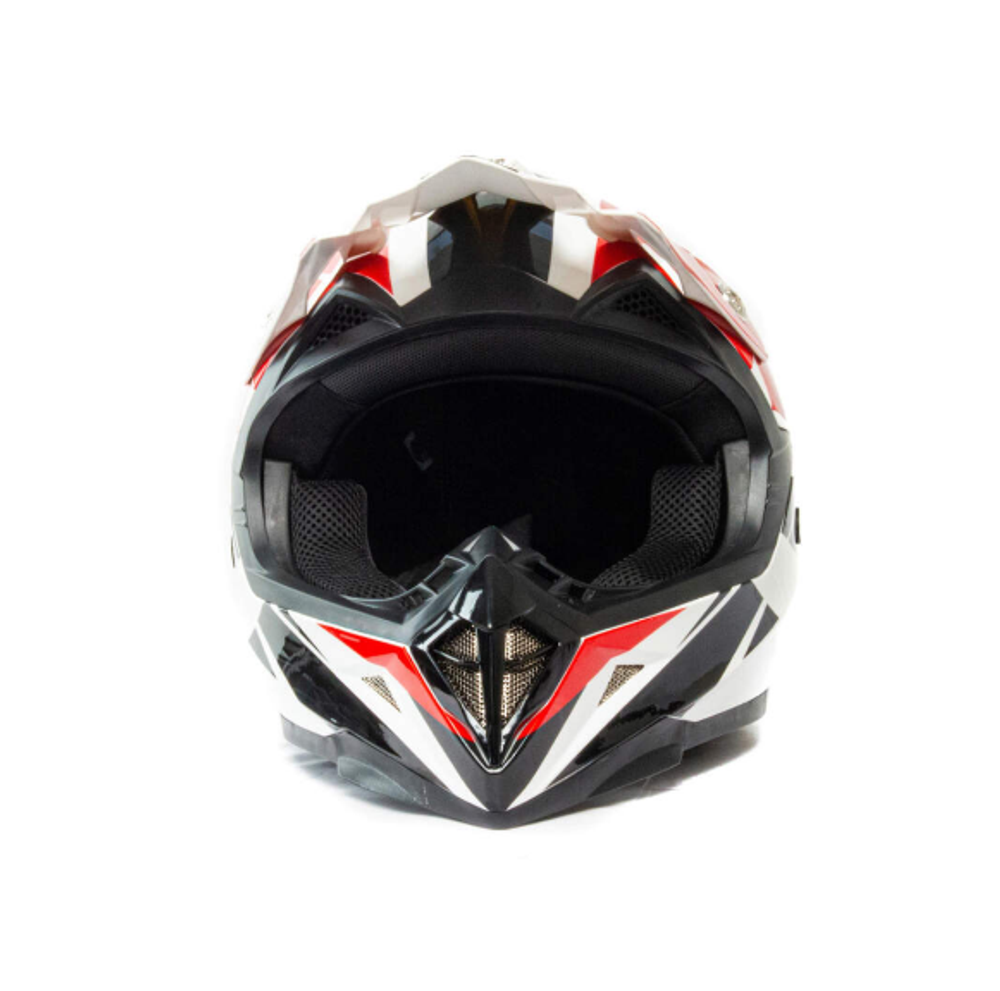 Шлем мото кроссовый HIZER 915 №9 (L) white/red/black