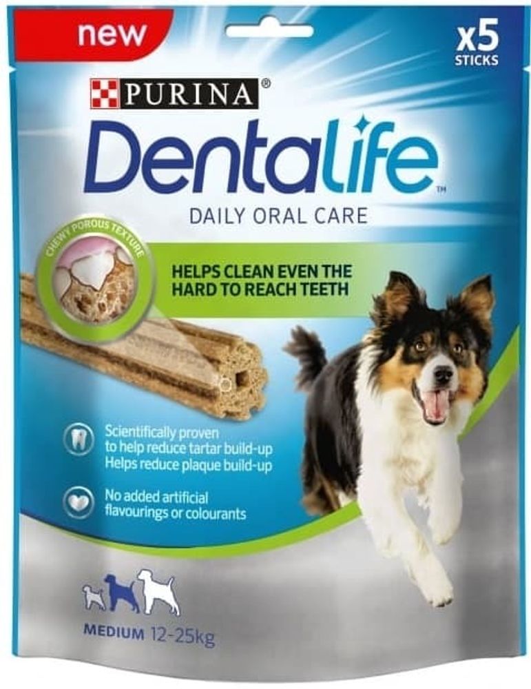 DENTALIFE MEDIUM лакомство для ухода за полостью рта собак ср. пород 115г