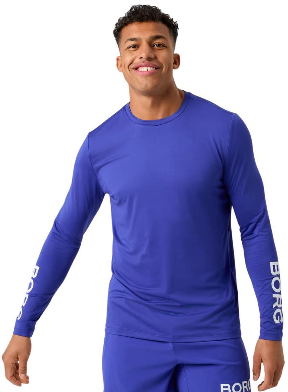 Мужская теннисная футболка с длинным рукавом Bjorn Borg Long Sleeve - clematis blue
