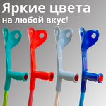 06-04-01 Костыли с опорой под локоть с устройством противоскольжения "Канадка" CА851L1 (Красный)