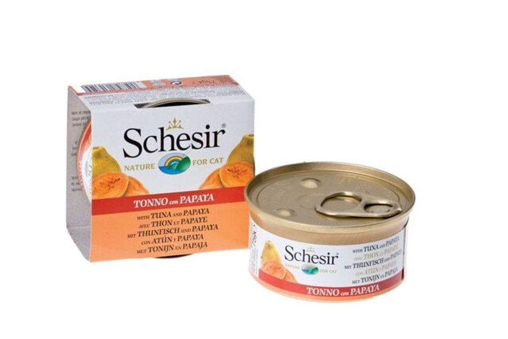 "Schesir" консервы для кошек ТУНЕЦ+ПАПАЙЯ 75гр x 1 шт.