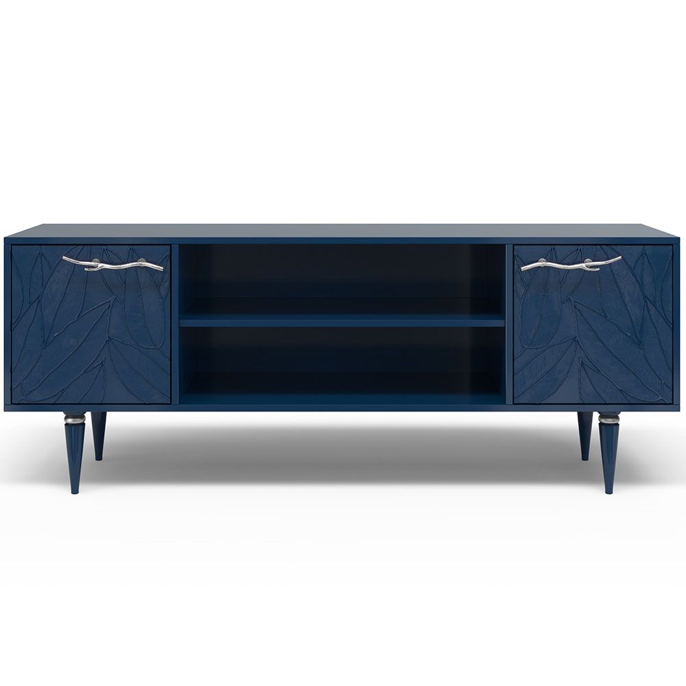 Тумба под ТВ Арт Колор leaves 155см Классик Сильвер Королевский синий