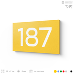 Номер на дверь 187, табличка на дверь для офиса, квартиры, кабинета, аудитории, склада, желтая 120х70 мм, Айдентика Технолоджи