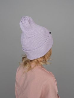 Шапка вязаная-резинка хлопковая КЭП(Лаванда)