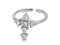 Кольцо "Крест" 17мм, с кристаллами