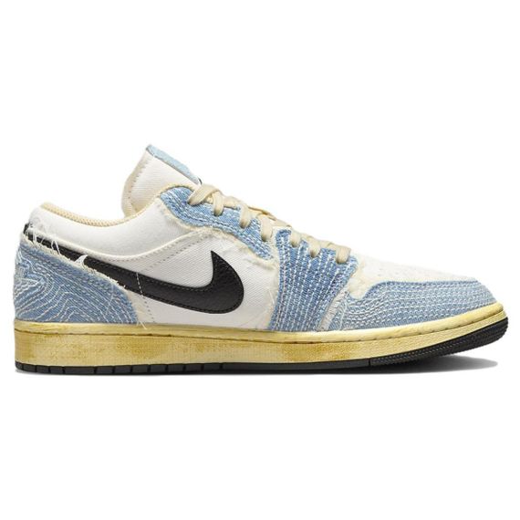 Jordan Air Jordan 1 Винтажные баскетбольные кроссовки Low Топ Белый, синий, черный Мужские