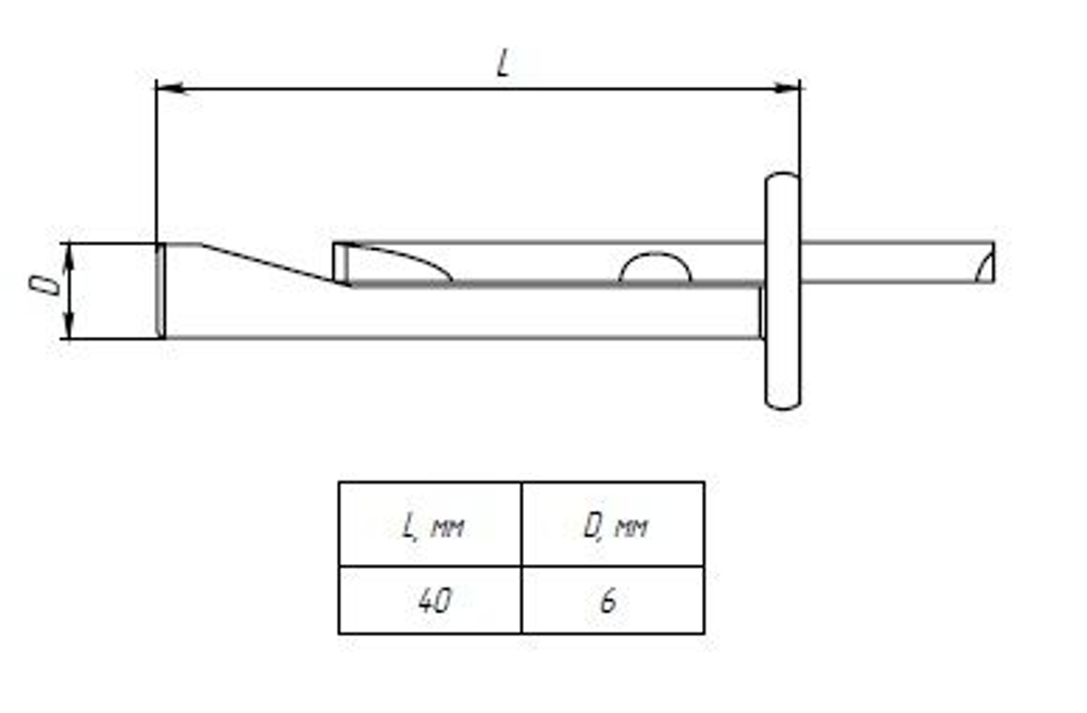 Анкер-клин М6x40 мм EKF (50.00 шт.)