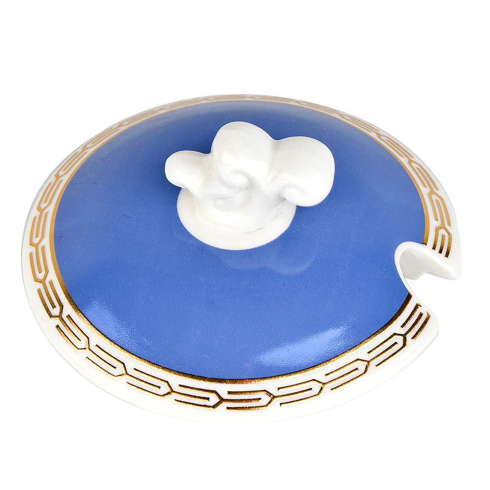 Сахарница с ложкой "Golden Blue" 10х9,5см v=250мл (фарфор) (подарочная упаковка)