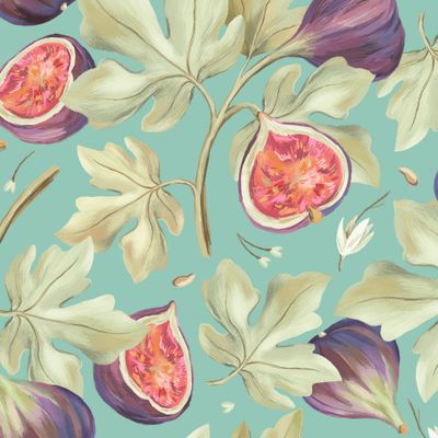 Инжир на мятном фоне