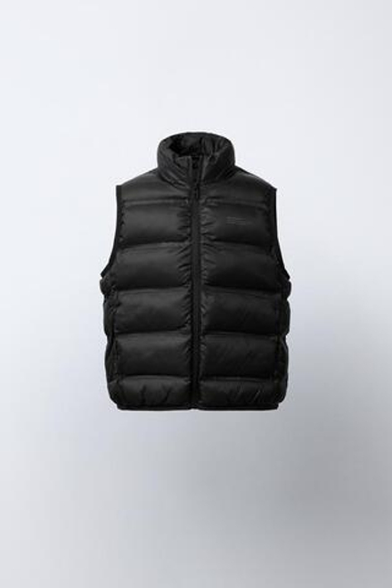 ZARA ЛЕГКИЙ ЖИЛЕТ С КАПЮШОНОМ WATER REPELLENT, ЧЕРНЫЙ