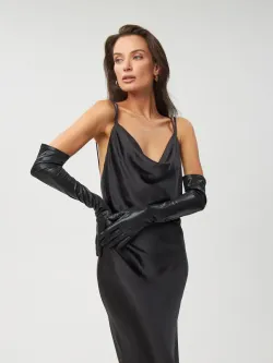 Перчатки длинные глиттер