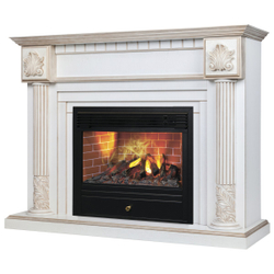 Электрокамин RealFlame Imperia 26/33 WT белый дуб с золотой патиной с очагом 3D Novara