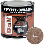 ГРУНТ- ЭМАЛЬ ПО РЖАВЧИНЕ "DALI" 3 В 1 МОЛОТКОВАЯ МЕДНАЯ 0,75 Л (6) "РОГНЕДА"