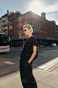 ZARA ТОП С НЕОБРАБОТАННЫМИ КРОМКАМИ — ZW COLLECTION, ЧЕРНЫЙ