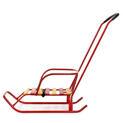 Санки "Ветерок №2" (с толкателем), цвет алый