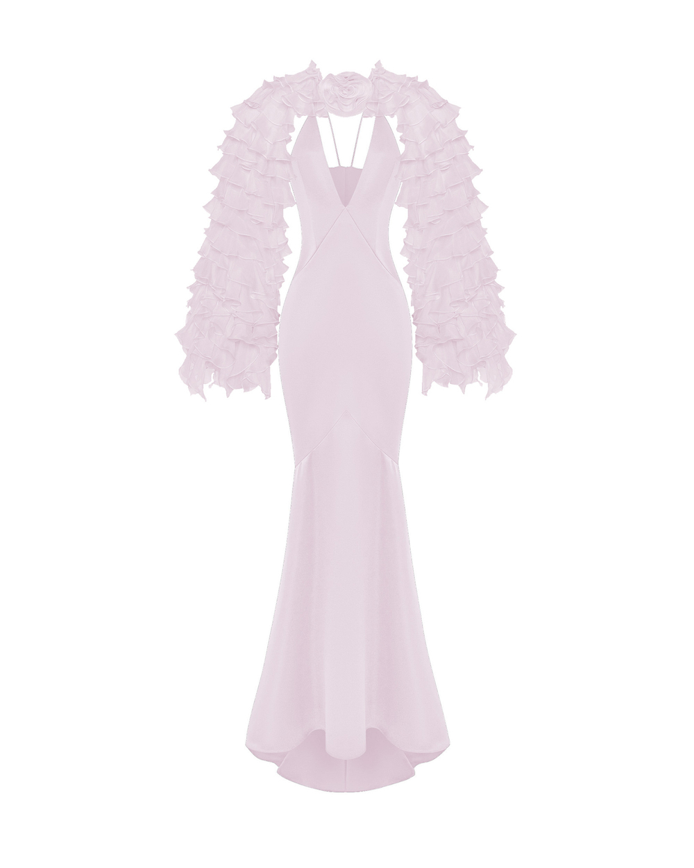 Комплект из платья макси из сатина и болеро из шифона