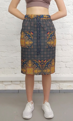 Комплект (худи и юбка) "Кормление птиц", по мотивам средневековой шпалеры 15 века