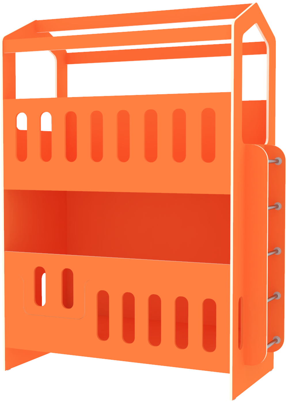 Двухъярусная кровать КарИВи Сказочный домик КарИВи ДС-300 80x160 Оранжевый