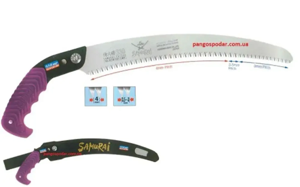 GCW-270-LMH Пила с изогн. полотном, L=270мм,с перем. шагом 3/3,5/4мм в чехле, с поясным крепл. GCW-270-LMH Samurai GCW-270-LMH