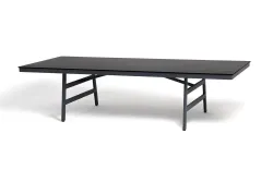 "Рио" стол из HPL 300х120см, цвет столешницы "черный мрамор", угол R3мм