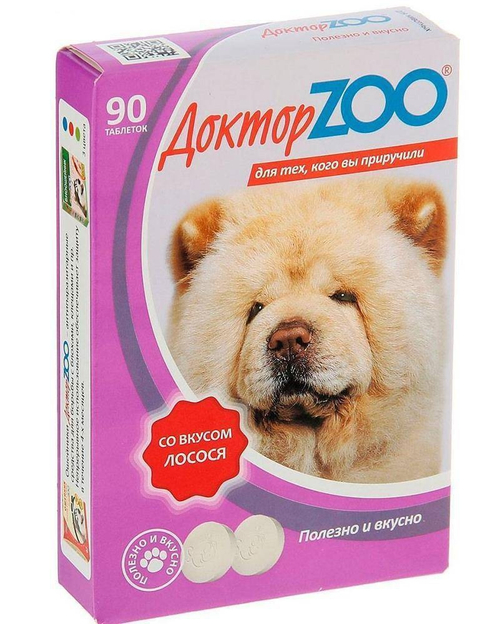 Витамины для собак ДокторZOO, Со вкусом лосося и биотином