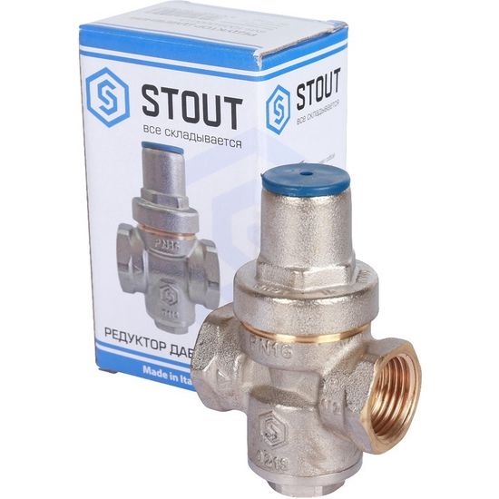 Редуктор давления Stout 1/2" ВР/ВР PN16 без подключения манометра поршневой (SVS-1009-000015)
