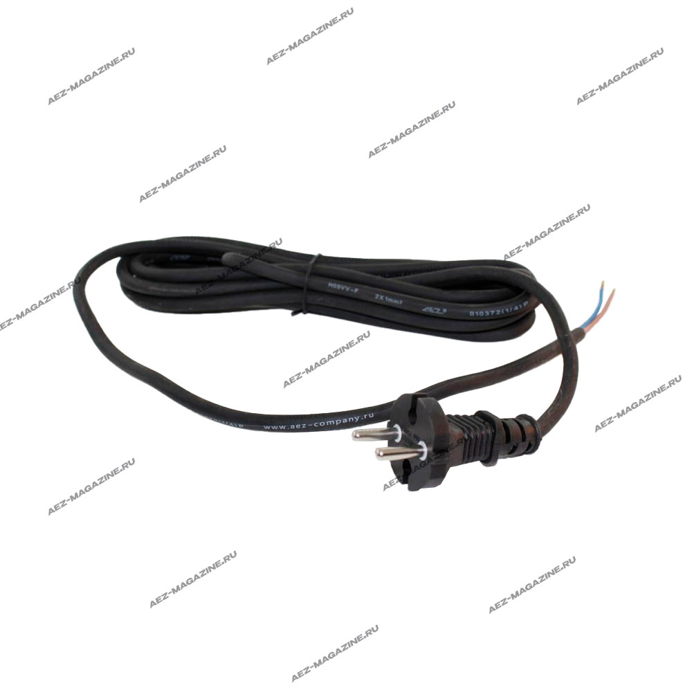 Шнур с вилкой, сечение жилы 1мм, длина 4м для электроинструментов простой